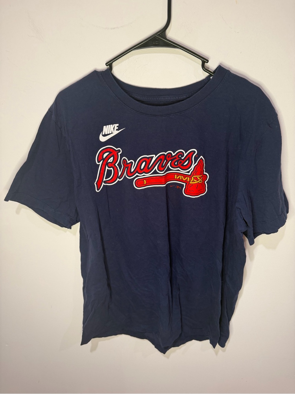 Nike Navy Braves Graphic Short Sleeve Tee